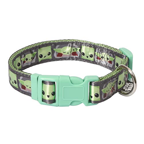 0742797911632 - STAR WARS THE MANDALORIAN THE CHILD SMALL DOG COLLAR | GREEN SMALL BABY YODA DOG COLLAR | DOG COLLAR FOR SMALL DOGS WITH D-RING, CUTE DOG APPAREL & ACCESSORIES FOR PETS