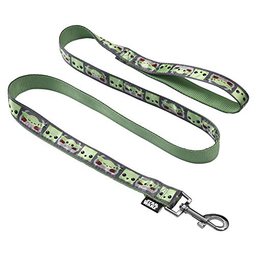 0742797911649 - STAR WARS THE MANDALORIAN THE CHILD 6 FOOT DOG LEASH | 6 FT DOG LEASH EASILY ATTACHES TO ANY DOG COLLAR OR HARNESS | STAR WARS BABY YODA GREEN NYLON DOG LEASH 72 INCHES FOR ALL DOGS