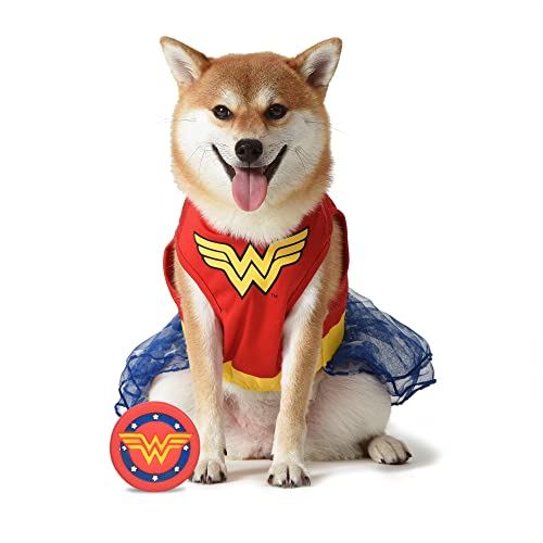 0742797913599 - DC WONDER WOMAN DOG COSTUME XSMALL | BEST DC WONDER WOMAN HALLOWEEN COSTUME FOR EXTRA SMALL DOGS | OFFICIAL WONDER WOMAN DOG COSTUME FOR PETS HALLOWEEN, DOG HALLOWEEN COSTUME