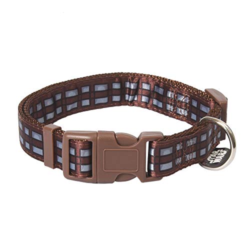 0742797914541 - STAR WARS CHEWBACCA MEDIUM DOG COLLAR | BROWN AND BLACK MEDIUM SIZE DOG COLLAR | DOG COLLAR FOR MEDIUM DOGS WITH D-RING, CUTE DOG APPAREL & ACCESSORIES FOR PETS