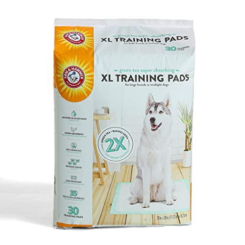 0742797917030 - ARM & HAMMER GREEN TEA PET TRAINING PADS | 30-CT DOG TRAINING PADS WITH SUPER ABSORBING GREEN TEA BAKING SODA FOR 2X THE ODOR CONTROL | LEAKPROOF & RECYCLED TRAINING PADS, XL