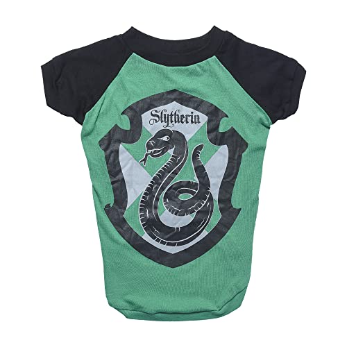 0742797934068 - HARRY POTTER SLYTHERIN PET T-SHIRT IN SIZE EXTRA SMALL | XS DOG T-SHIRT, HARRY POTTER DOG SHIRT | HARRY POTTER DOG APPAREL & ACCESSORIES FOR HOGWARTS HOUSES, SLYTHERIN