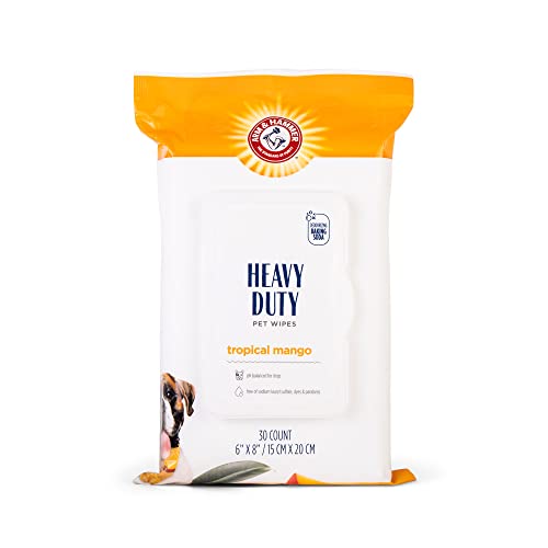 0742797947488 - ARM & HAMMER FOR PETS HEAVY DUTY MULTIPURPOSE BATH WIPES FOR DOGS, TRAVEL SIZE, MANGO SCENT | ALL PURPOSE DOG WIPES REMOVE ODOR & REFRESH SKIN FOR PETS | 30 CT PACK OF TRAVEL PET WIPES