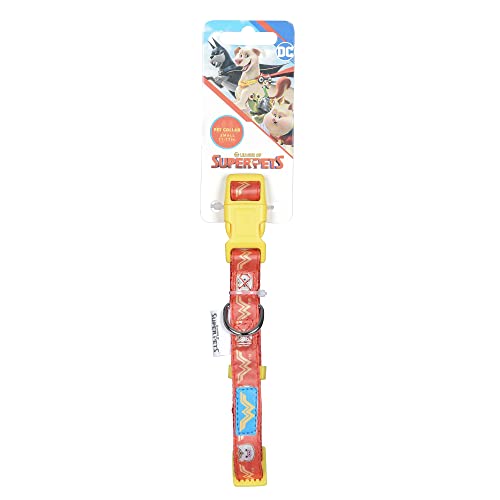 0742797950037 - DC COMICS LEAGUE OF SUPER-PETS PB WONDER WOMAN DOG COLLAR, MEDIUM| OFFICIALLY LICENSED DC LEAGUE OF SUPER-PETS PB DOG COLLAR | MEDIUM DOG COLLAR DC WONDER WOMAN STYLE WITH D-RING FOR LEASH