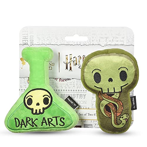 0742797972466 - HARRY POTTER 2 PIECE DOG TOY SET 6 POTION PLUSH FIGURE TOY AND SNAKE PLUSH SILHOUETTE FLAT TOY | HARRY POTTER OFFICIAL PET TOYS AND ACCESSORIES | WIZARDRY POTION DOG TOYS