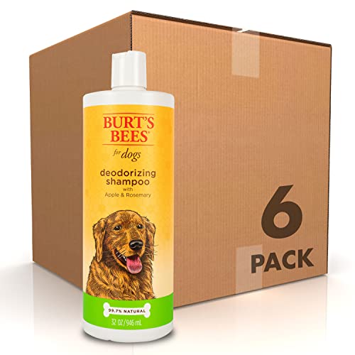 0742797984445 - BURTS BEES FOR DOGS NATURAL DEODORIZING DOG SHAMPOO | BEST DOG SHAMPOO FOR ODOR CONTROL, MADE WITH APPLE & ROSEMARY | CRUELTY FREE, SULFATE & PARABEN FREE, PH BALANCED - MADE IN USA, 32 OZ - 6 PACK