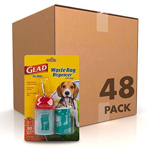 0742797987156 - GLAD FOR PETS EXTRA LARGE TROPICAL BREEZE SCENTED DOG WASTE BAGS AND DISPENSER WITH METAL CLIP| POOP BAGS FOR DOGS, 1440 COUNT - EASY WAY TO CLEAN UP AFTER YOUR PET