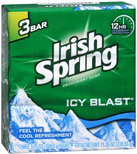 0742889467412 - (PACK OF 25 BARS) IRISH SPRING ICY BLAST SCENT BAR SOAP FOR MEN & WOMEN. 12-HOUR ODOR / DEODORANT PROTECTION! FOR HEALTHY FEELING SKIN. GREAT FOR HANDS, FACE & BODY! (25 BARS, 3.75OZ EACH BAR)