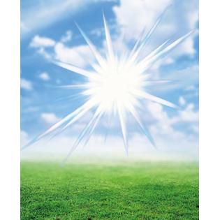 7429718195120 - BRIGHT STAR LIKE LIGHT FLOATING IN BLUE SKY AND CLOUDS OVER GREEN LAND POSTER PRINT BY PANORAMIC IMAGES (13 X 16)