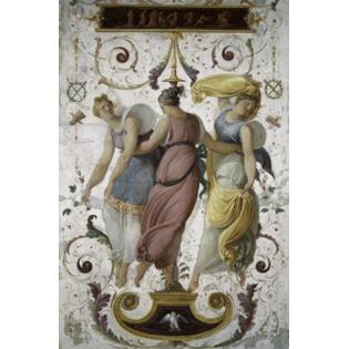 7429726292200 - DECORATIVE PANEL WITH JUPITER JUNO AND DANCER FRANCESCO HAYEZ (1791-1882/ITALIAN) CORRER CIVIC MUSEUM VENICE (18 X 24)
