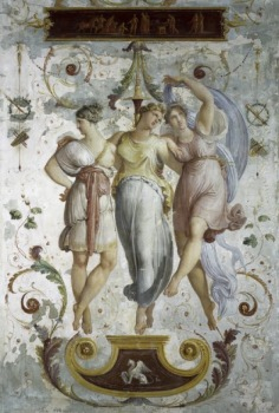 7429745179193 - DECORATIVE PANEL WITH DANCERS FRANCESCO HAYEZ (1791-1882 /ITALIAN) CORRER CIVIC MUSEUM VENICE PRINT (18 X (24 X 36)