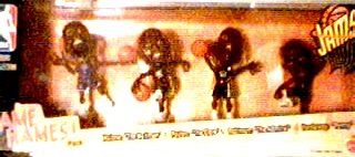 0074299240393 - KARL MALONE: THE MAILMAN, GARY PAYTON: THE GLOVE, DAVID ROBINSON: THE ADMIRAL, ANFERNEE HARDAWAY: PENNY ACTION FIGURES - 1999 NBA COURT COLLECTION GAME NAMES! PACK