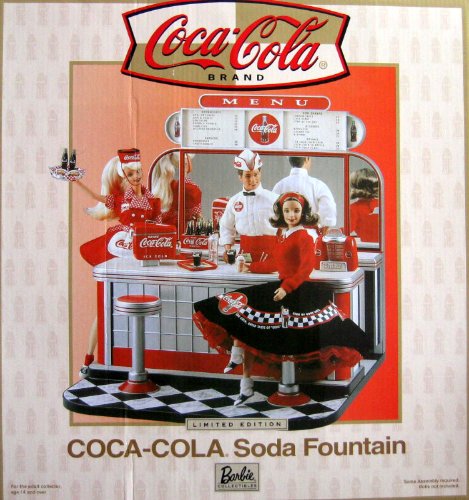 0074299269806 - BARBIE COCA COLA SODA FOUNTAIN PLAYSET W SHIPPER BOX - LIMITED EDITION BARBIE COLLECTIBLES