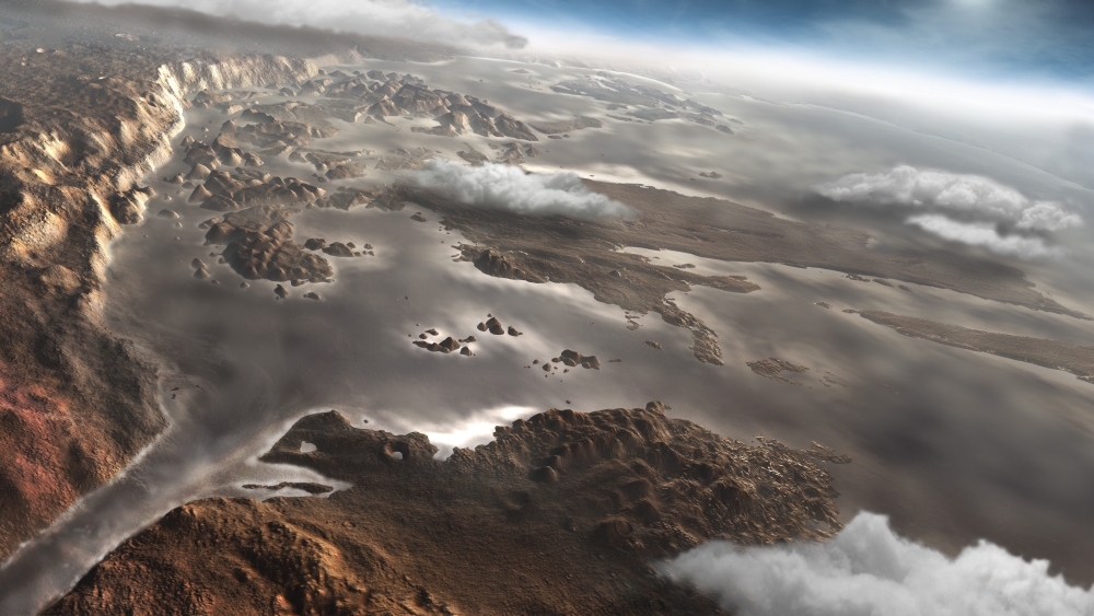 7430030856842 - A FLOODED ARAM CHAOS REGION ON THE PLANET MARS POSTER PRINT (18 X 10)