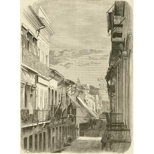 7430036059094 - RUA DO OUVIDOR, RIO DE JANEIRO, BRAZIL IN THE 19TH CENTURY. FROM EL MUSEO POPULAR PUBLISHED MADRID, 1887 PRINT (12 X 16)