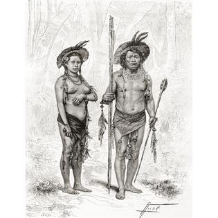 7430036385391 - NATIVE INDIANS FROM RIO BRANCO, SOUTH AMERICA IN THE 19TH CENTURY. FROM AM POSTER PRINT (12 X 16)