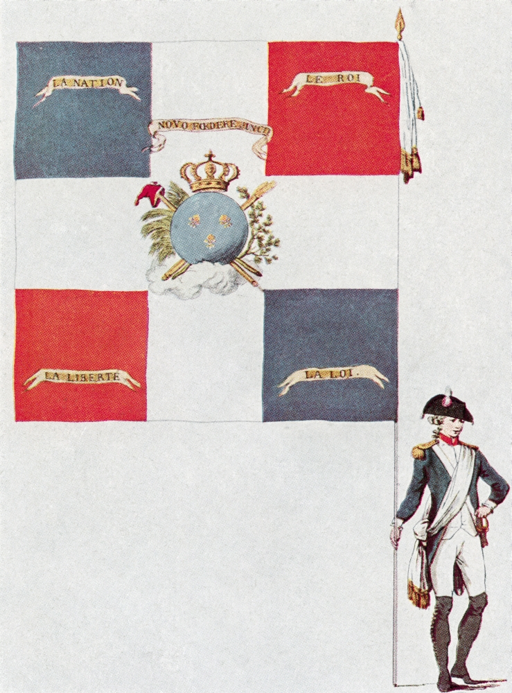 7430036826832 - BATTALION FLAG OF THE PARISIEN NATIONAL GUARD, BATTALION DES JACOBINS DE SAINT-HONOR POSTER PRINT (12 X 16)