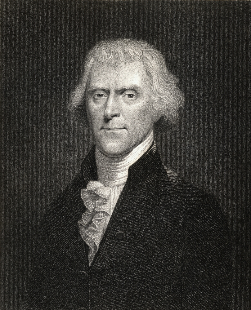 7430037531537 - THOMAS JEFFERSON 1743-1826. 3RD PRESIDENT OF U.S.A. FROM THE BOOK _GALLERY OF PORTRAITS PUBLISHED LONDON 1833.