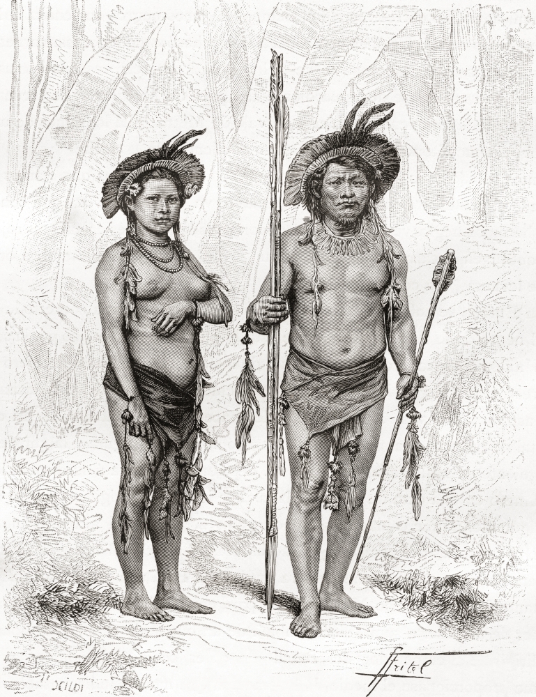 7430039959971 - NATIVE INDIANS FROM RIO BRANCO, SOUTH AMERICA IN THE 19TH CENTURY. FROM AM POSTER PRINT (24 X 32)