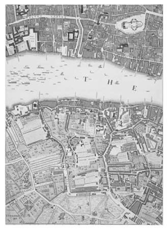 7430047143195 - ROQUE SECTIONAL MAP OF LONDON 1748 POSTER PRINT BY JOHN ROQUE (9 X 12)