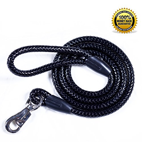 0743062544876 - WHITELEOPARD PET DOG CAT TRAINING LEASH, HEAVY DUTY BRAIDED LEAD FOR SMALL, MEDIUM AND LARGE DOGS 4FT /5FT /6FT LONG