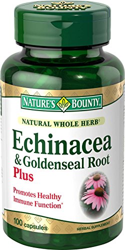 0074312309229 - NATURE'S BOUNTY NATURAL WHOLE HERB ECHINACEA GOLDENSEAL PLUS, 100 CAPSULES