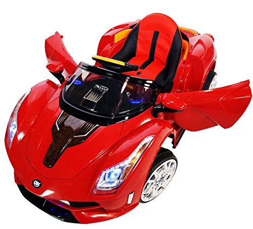 0743167165556 - FERRARI 12-VOLT MP3 ELECTRIC BATTERY POWERED RIDE ON KIDS BOYS GIRLS TOY CAR RC PARENTAL REMOTE LED LIGHTS MUSIC REAL PAINT -RED