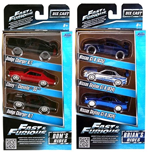 0743167366083 - FAST & FURIOUS 3-PACK BRIAN'S RIDES 3-PACK DOM'S CARS 1/55 SCALE DIE-CAST