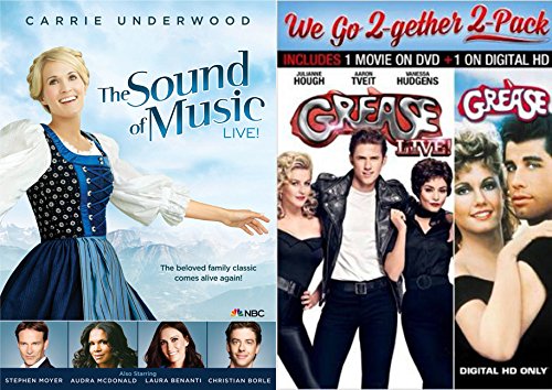 0743167371063 - GREASE LIVE! MUSICAL DVD SET & THE SOUND OF MUSIC LIVE + GREASE THE MOVIE DIGITAL HD