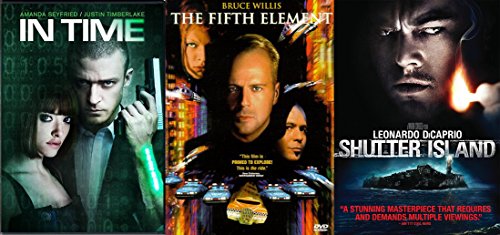 0743167381147 - SHUTTER ISLAND + 5TH ELEMENT & IN TIME DVD - SPECIAL MOVIE 3 PACK SCI-FI SET