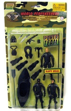 0743181060486 - WORLD PEACEKEEPERS - 9CM POSEABLE ACTION FIGURER WITH ACCESSORIES - NAVY SEALS BY POWER TEAM ELITE