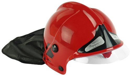 0743181579957 - KLEIN 8918 IMITATION FIREMAN'S HELMET WITH FIXED VISOR AND NECK PROTECTOR RED BY KLEIN'S NATURAL FOODS