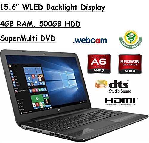 7432106318308 - HP 15.6 HD WLED BACKLIT DISPLAY LAPTOP, AMD A6-7310 QUAD-CORE APU 2GHZ, 4GB RAM, 500GB HDD WIFI, DVD+/-RW, WEBCAM, WINDOWS 10, BLACK
