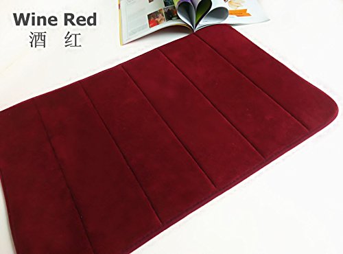 0743270825453 - NEWEST DESIGN HOT SALE HIGH QUALITY 360 ROTATABLE OF SLIP-RESISTANT PAD ROOM OVAL CARPET FLOOR MATS 50*80CM WATER ABSORPTION MAT (WINE RED)