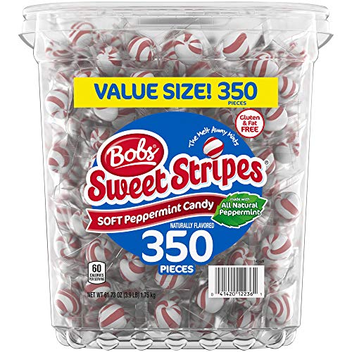 0743272198524 - BOBS SWEET STRIPES SOFT MINTS CANDY, PEPPERMINT, 3.85 POUND