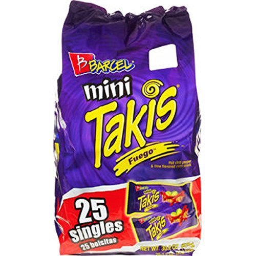 0743281426625 - BARCEL, MINI TAKIS, FUEGO ROLLED TORTILLA SNACKS, 25 COUNT (1.2OZ EACH), 30.9OZ BAG (PACK OF 3) BY TAKIS