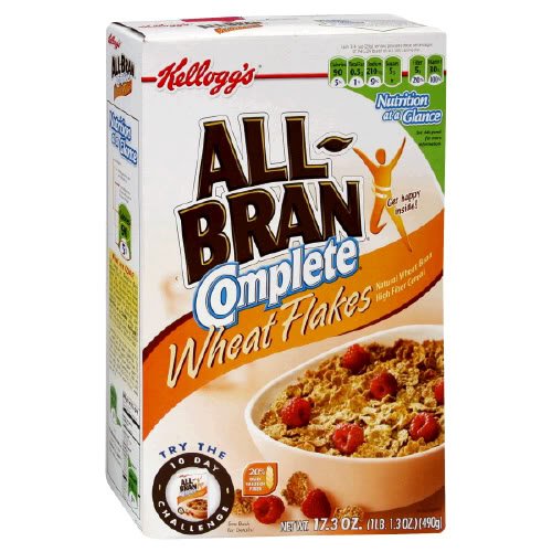 0743281469165 - KELLOGG'S ALL-BRAN COMPLETE WHEAT FLAKES CEREAL, 17.3 OZ (PACK OF 6)