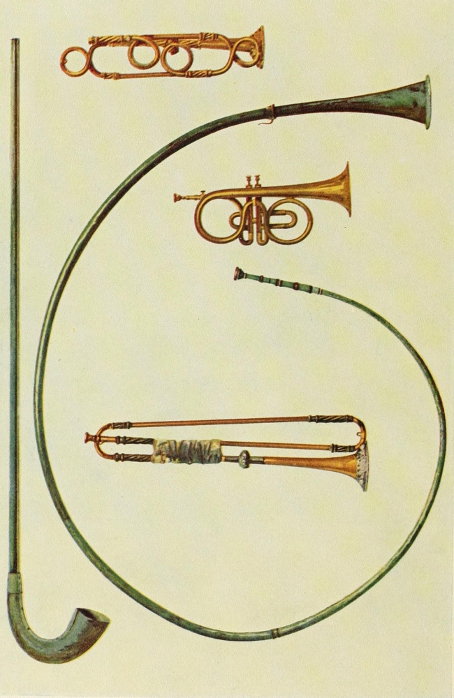 7433209590554 - MUSICAL INSTRUMENTS 1921 LITUUS, BUCCINA, CORNET, TRUMPETS POSTER PRINT BY WILLIAM GIBB (18 X 24)