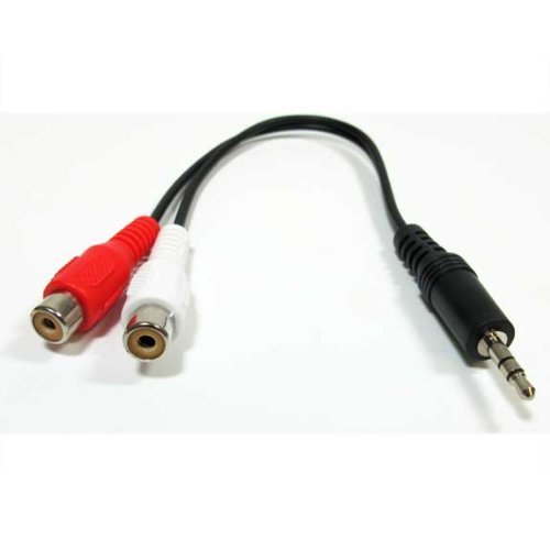 7433403852861 - IMPORTER520 3.5MM MALE TO 2 RCA FEMALE SPLITTER CABLE FOR APPLE IPHONE 3G, 3GS, 4 , 4S , 5 , 5S SE 6 6S 6 PLUS 6S PLUS (3.5MM-M-2RCA-F)