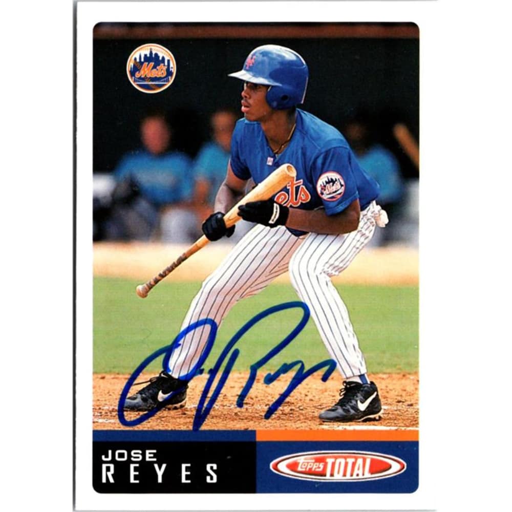 0074339995214 - AUTOGRAPH WAREHOUSE 702716 JOSE REYES SIGNED NEW YORK METS 2002 TOPPS TOTAL NO.334 BASEBALL C
