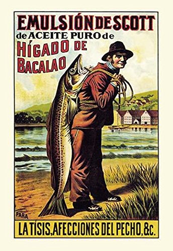 7435725896882 - LATE 1800S ADVERTISING FOR COD LIVER OIL AND BACALO DRIED SALTED COD THE SPANISH MARKET WAS ONE OF THE LARGEST FOR SALTED COD BUT THIS PRODUCT WAS SOLD ALL OVER THE UNITED STATES AS WELL POSTER PRINT