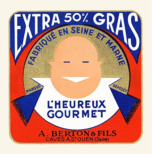 7435731640691 - VINTAGE FRENCH LABEL TO A TIN OF FOIE GRAS FOIE GRAS IS A LUXURY FOOD PRODUCT MADE OF THE LIVER OF A DUCK OR GOOSE THAT HAS BEEN SPECIALLY FATTENED POSTER PRINT BY UNKNOWN (24 X 36)