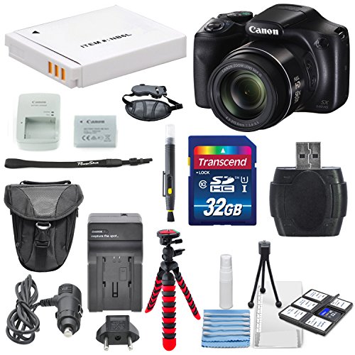 0743724335798 - CANON POWERSHOT SX540 IS WI-FI ENABLED DIGITAL CAMERA AND DELUXE ACCESSORY BUNDLE INCLUDING 32 GB SDHC + ZOOM PROTECTOR CASE + FLEX TRIPOD + AC/DC TURBO TRAVEL CHARGER + ALONG WITH A DELUXE BUNDLE