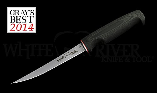 0743724384383 - WHITE RIVER KNIFE & TOOL 6 FILLET KNIFE BLACK CANVAS MICARTA HANDLE 440C STAINLESS STEEL WRF6-MCB