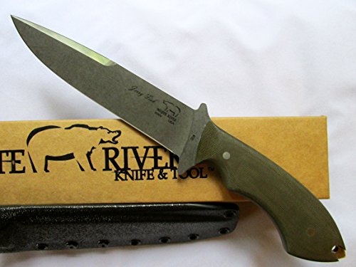 0743724384970 - WHITE RIVER KNIFE & TOOL JERRY FISK DEFENDER FIXED BLADE KNIFE GREEN G10 HANDLE WRJF-DEF