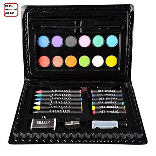 0743841487431 - DELUXE ART SET - 30 PIECES ASSORTED ART KIT SUPPLIES FOR ARTISTS, PAINTERS, WATERCOLOR, DRAWING, SKETCHING, COLORING, CRAFTS, TEACHERS, AMATEURS, PROFESSIONALS, AND BEGINNERS BY KIDSCO
