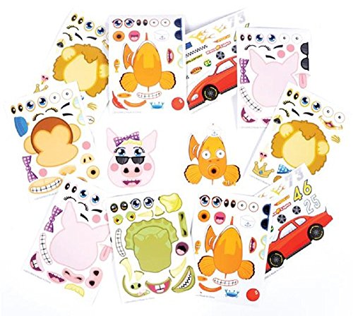 0743841489183 - COMPLETE SET, 96 MAKE STICKERS ASSORTMENT, INCLUDES, ZOO ANIMALS ,CARS, SEA CREATURE, AND MORE SHEETS - FOR KIDS, ARTS, PARTIES, BIRTHDAYS, PARTY FAVORS, GIFTS, CRAFTS, SCHOOL, DAYCARE, ETC.- KIDSCO