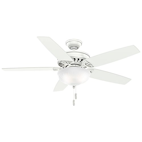 0743928540226 - CASABLANCA 54022 CONCENTRA GALLERY 54-INCH 5-BLADE SINGLE LIGHT CEILING FAN, SNOW WHITE WITH MATTE SNOW WHITE BLADES AND CASED WHITE GLASS BOWL LIGHT