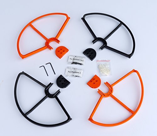 0743970162315 - SUMMITLINK® SNAP ON/OFF PROP GUARDS 2X ORANGE & 2X BLACK FOR DJI PHANTOM ALL VERSIONS PHANTOM 3 PROFESSIONAL ADVANCED QUICK DISCONNECT TOOL FREE QUICK RELEASE PROPELLER PROTECTOR