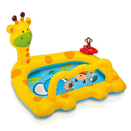 0744211833209 - INTEX SMILEY GIRAFFE INFLATABLE BABY POOL, 44 X 36 X 28.5 INCHES